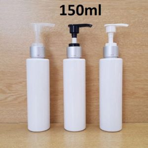 Chai nhựa 150ml vai ngang nắp nhấn, chai PET vòi dài