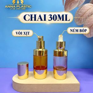 Chai đựng serum 30ml màu tím sang trọng, lọ chiết tinh dầu nắp xịt và nắp bóp - Ảnh 6