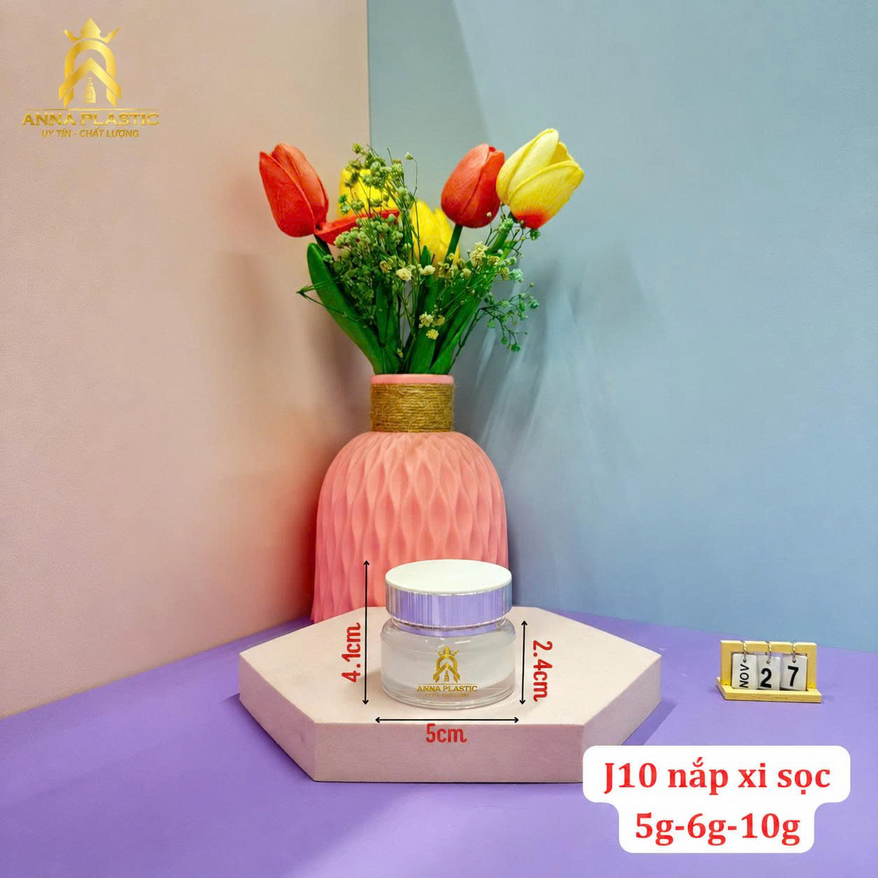 Hũ Đựng Kem Face J10 - J30 Nắp Xi Sọc - Ảnh 19