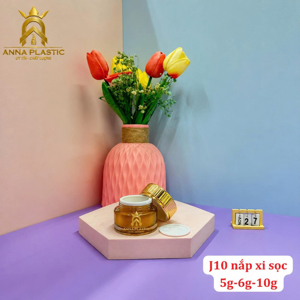 Hũ Đựng Kem Face J10 - J30 Nắp Xi Sọc - Ảnh 11
