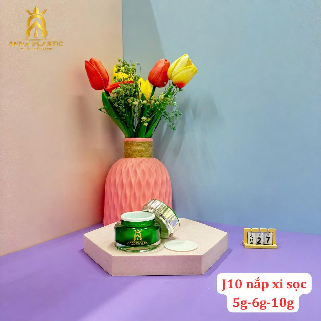 Hũ Đựng Kem Face J10 - J30 Nắp Xi Sọc - Ảnh 12