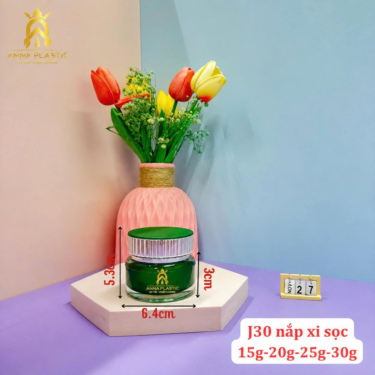 Hũ Đựng Kem Face J10 - J30 Nắp Xi Sọc - Ảnh 23
