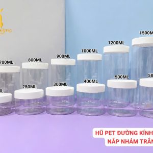 Alternative view of HŨ PET ĐƯỜNG KÍNH 89MM NẮP NHÁM ĐEN/ TRẮNG