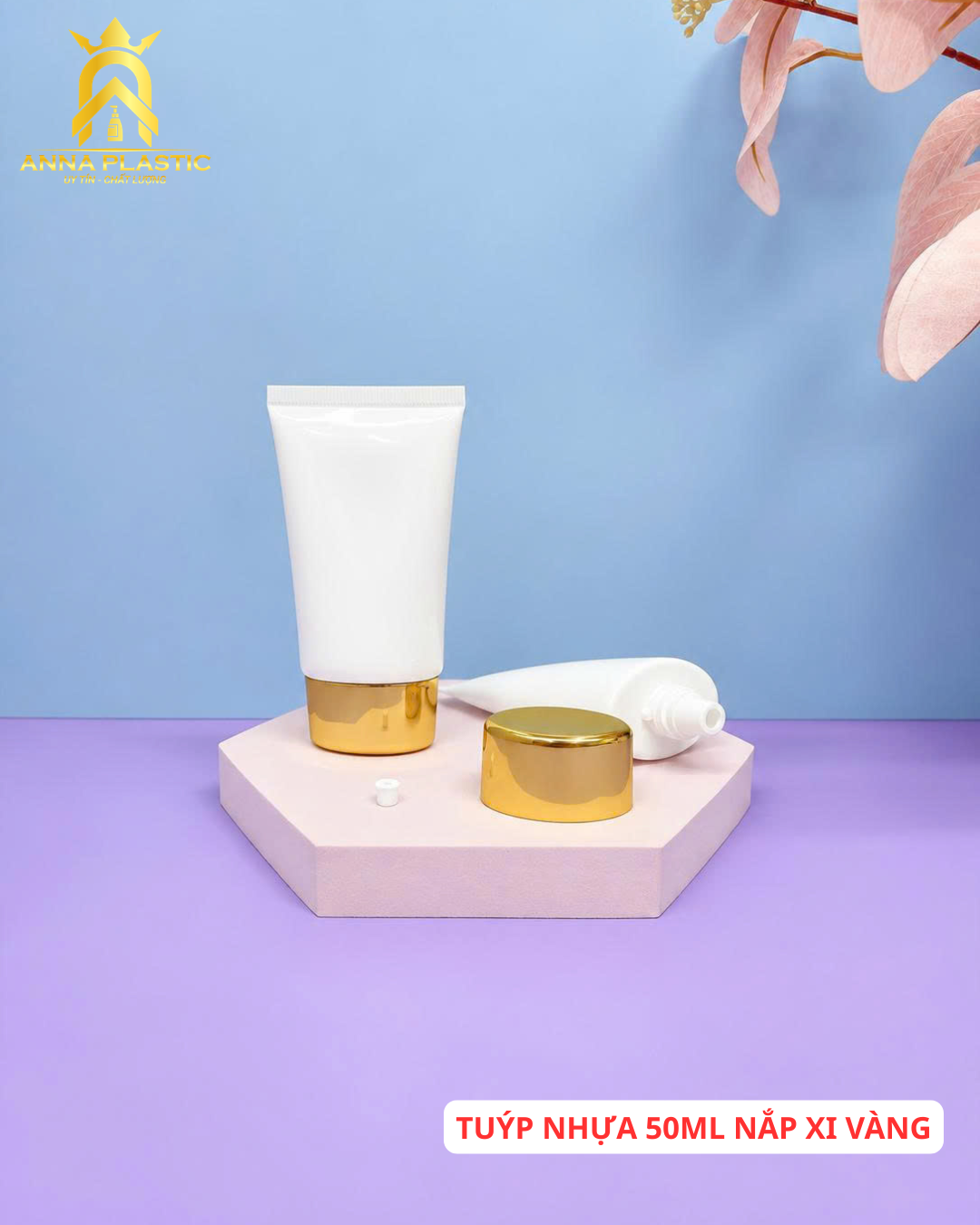 TUÝP 50ML NẮP OVAN XI VÀNG/ XI BẠC