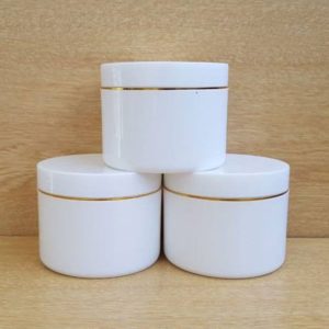 Hũ đựng kem 250g đen/trắng viền vàng dùng đựng kem body, mỹ phẩm