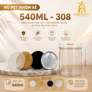 HŨ PET 540ML NHÔM XÉ – 308