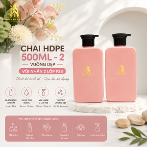 CHAI HDPE 500ML – 2 VUÔNG DẸP F28