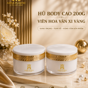 HŨ BODY CAO VIỀN HOA VĂN XI VÀNG 200G - Ảnh 3