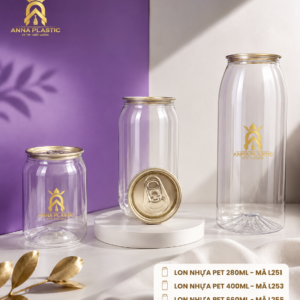 LON NHỰA PET 280ML – 400ML – 660ML