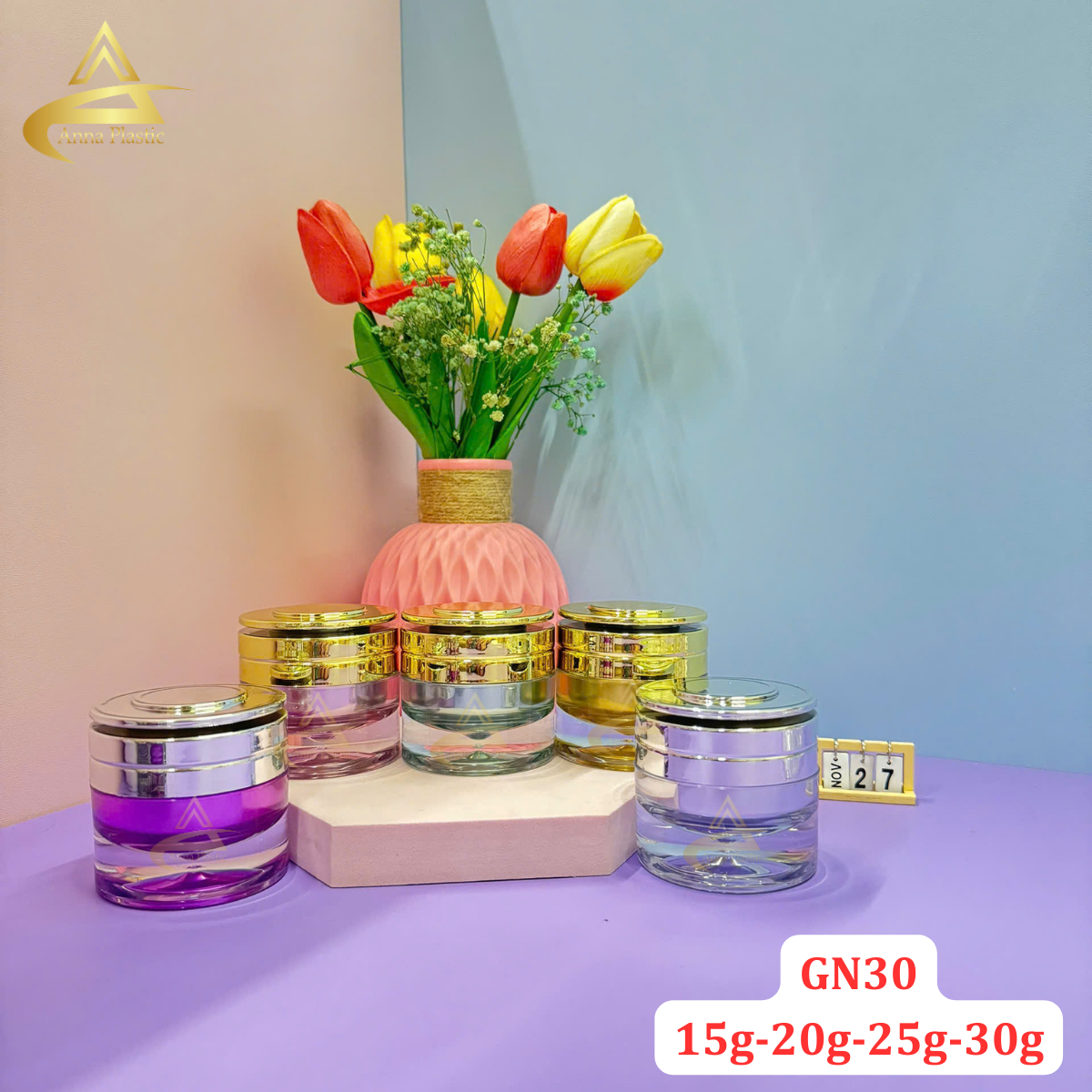 Hũ đựng kem dưỡng cao cấp GN10 - GN12 - GN30 chiết kem face - Ảnh 11