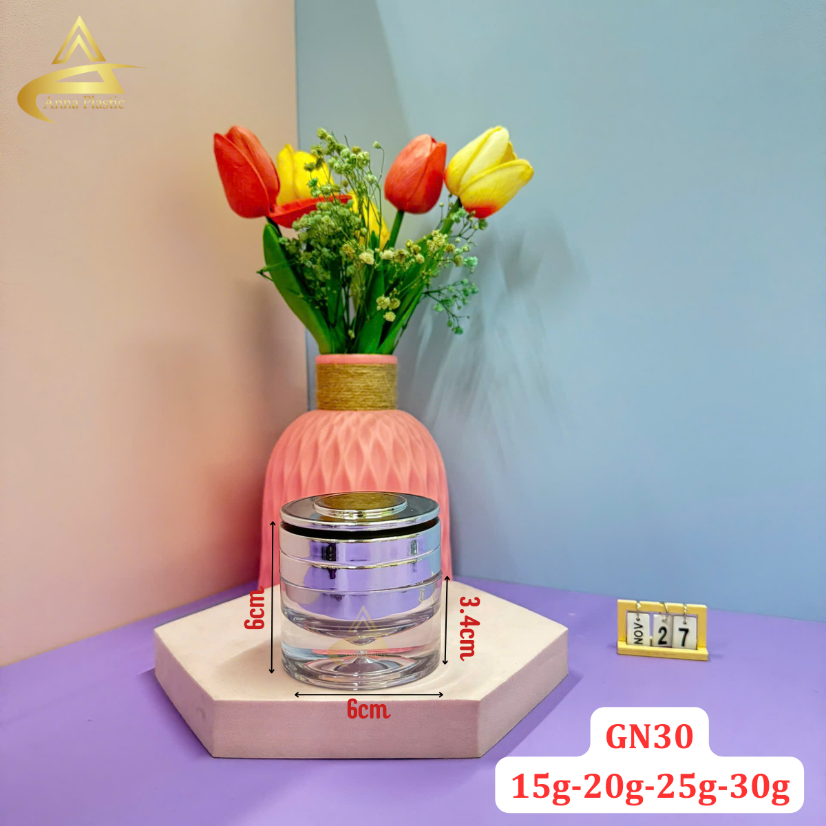 Hũ đựng kem dưỡng cao cấp GN10 - GN12 - GN30 chiết kem face - Ảnh 10