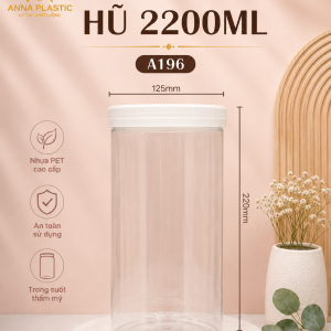 HŨ PET TRÒN 2200ML NẮP BẰNG l MÃ A196 - Ảnh 5