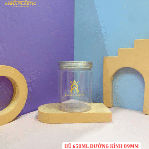 HŨ PET TRÒN 650ML ĐƯỜNG KÍNH 89MM NẮP NHỰA/ NẮP NHÔM/ NẮP VÂN GỖ - Ảnh 3
