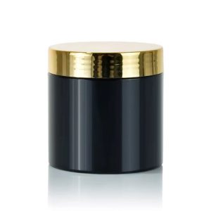 Hũ K300 viền vàng/bạc, hũ nhựa đựng kem body 300g