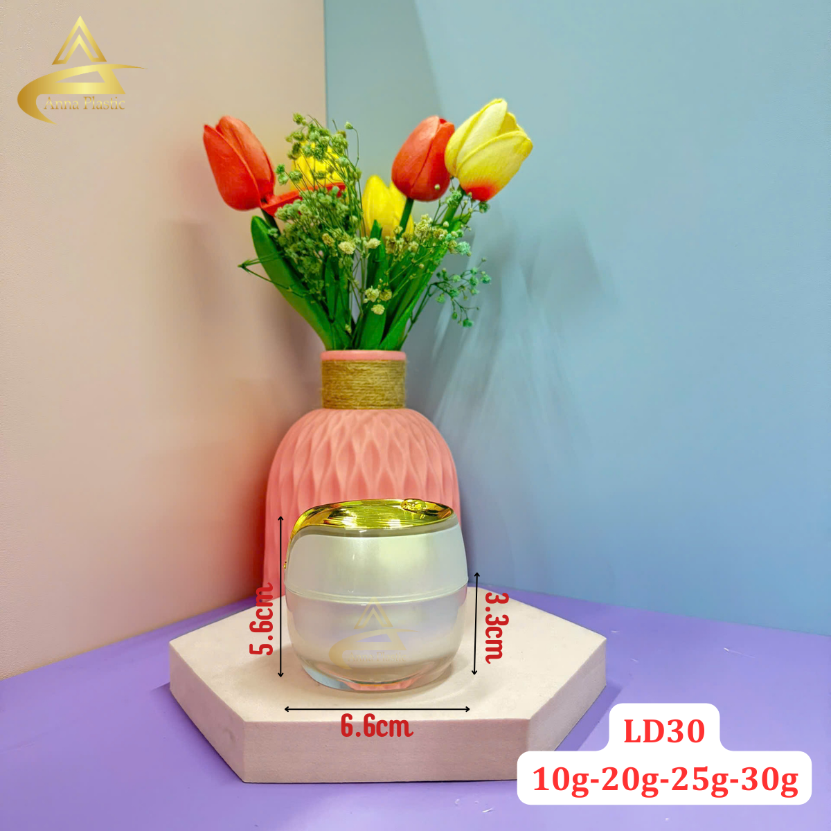 Hũ đựng kem face cao cấp LD12 - LD30 chiết mỹ phẩm nhỏ gọn - Ảnh 3